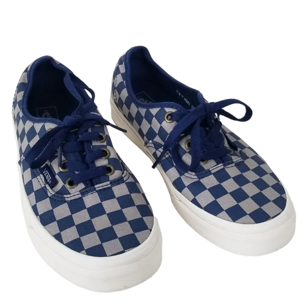 Vans X Harry Potter Collab Ravenclaw Blue Checkered Lace Up Sneakers Size 7